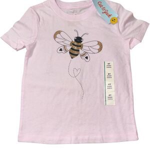 Nwt 4t Cat & Jack Pink Bee Graphic Kids T-Shirt